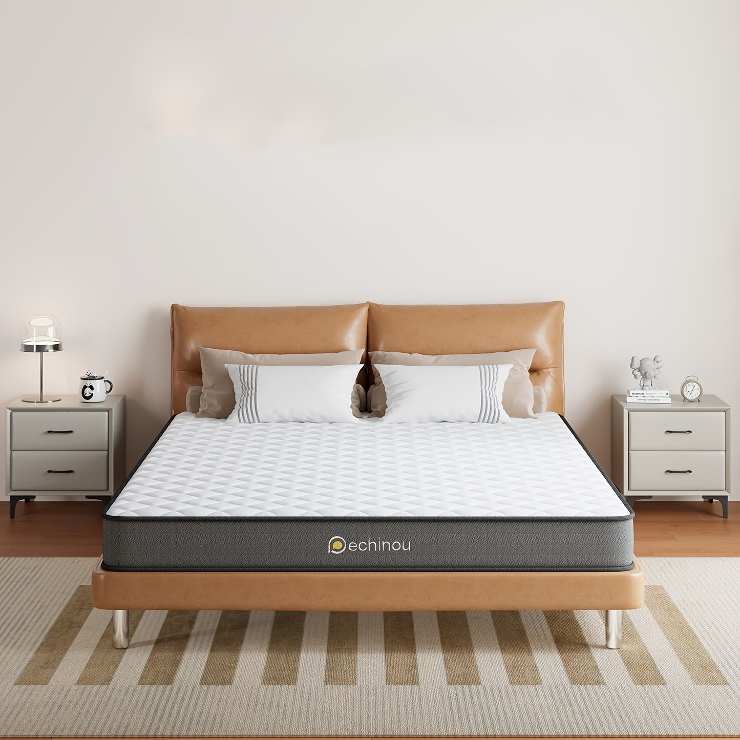6 Inch Hybrid Mattress In A Box, with Memory Foam And Spring, Medium Firm, Motion Isolation