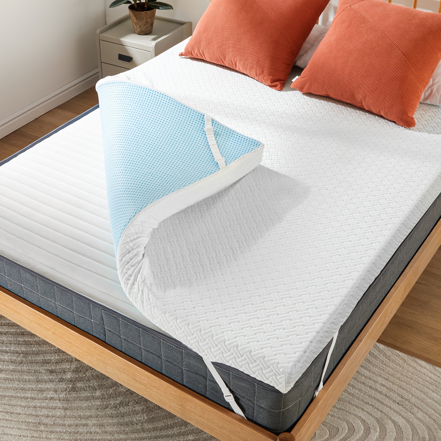 3 Inch Cooling Gel Memory Foam Mattress, Comfortable Ventilated, Stain Resistant, Breathable Gel Premium Memory Foam Mattress, Fits All Mattresses, Suitable for Student Dormitory\u002FApartment\u002FHome Bedroom, Best Gift