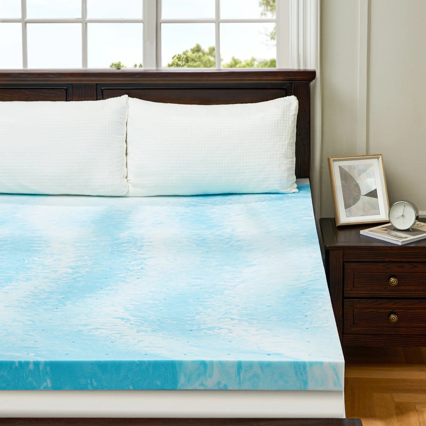 3 Inch Cooling Gel Memory Foam Mattress, Comfortable Ventilated, Stain Resistant, Breathable Gel Premium Memory Foam Mattress, Fits All Mattresses, Suitable for Student Dormitory\u002FApartment\u002FHome Bedroom, Best Gift
