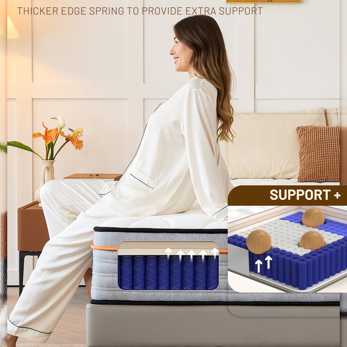 12 Inch Full\u002FQueen\u002FKing Mattress Hybrid Medium Firm Memory Foam Mattress with Innerspring, Reinforced Edge Support, Cooling Gel Pillow Top, Pressure Relief & Motion Isolation, Bed In A Box