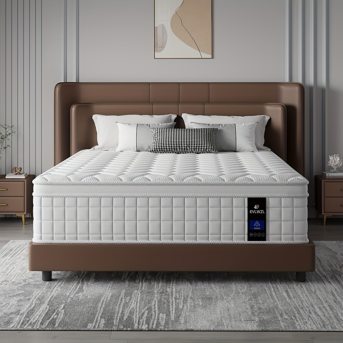 10Inch 12InchHybrid Memory Foam Mattress In A Box, Individually Wrapped Pocket Coils Mattress for Isolate Motion, Fiberglass Free & Support Comfort
