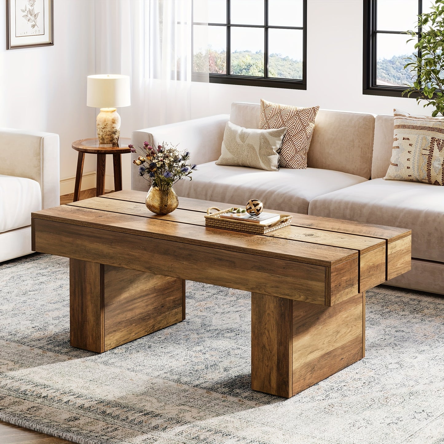 Office Reception Desk, Rectangle Coffee Table, 47.24\