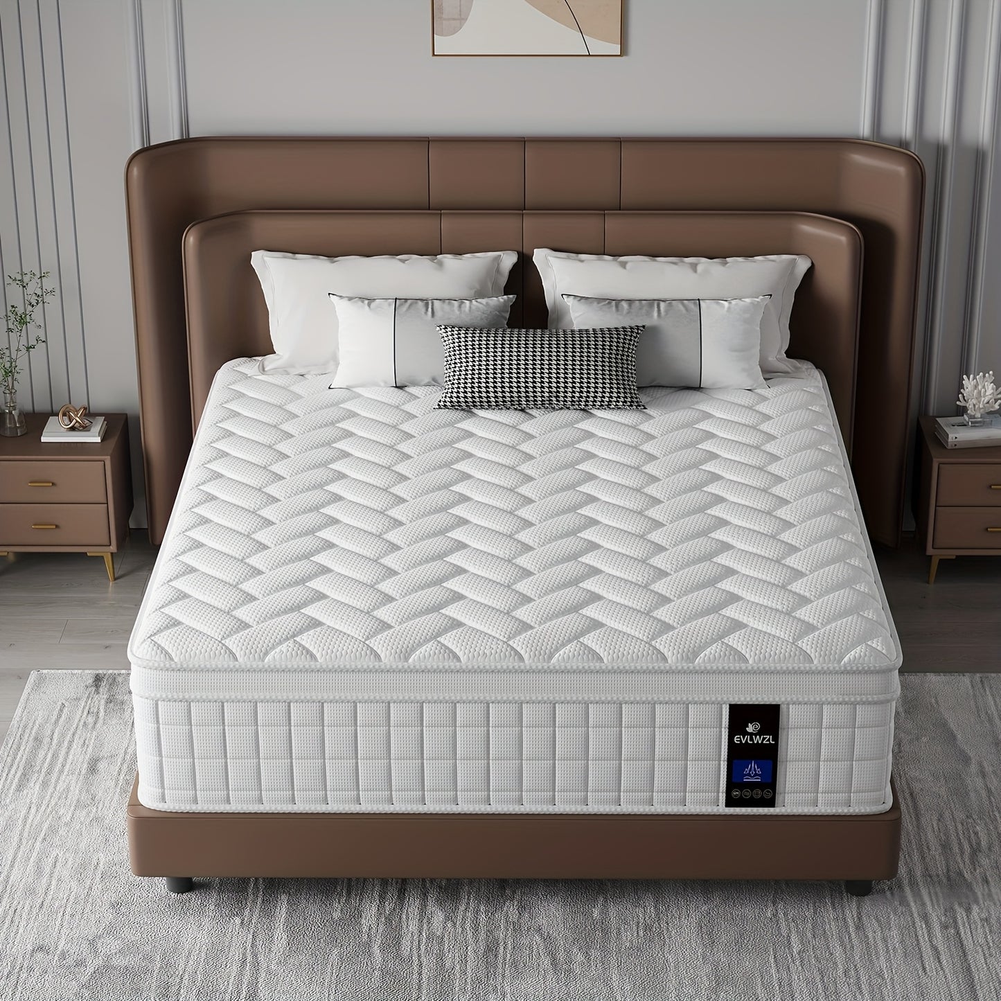 10Inch 12InchHybrid Memory Foam Mattress In A Box, Individually Wrapped Pocket Coils Mattress for Isolate Motion, Fiberglass Free & Support Comfort