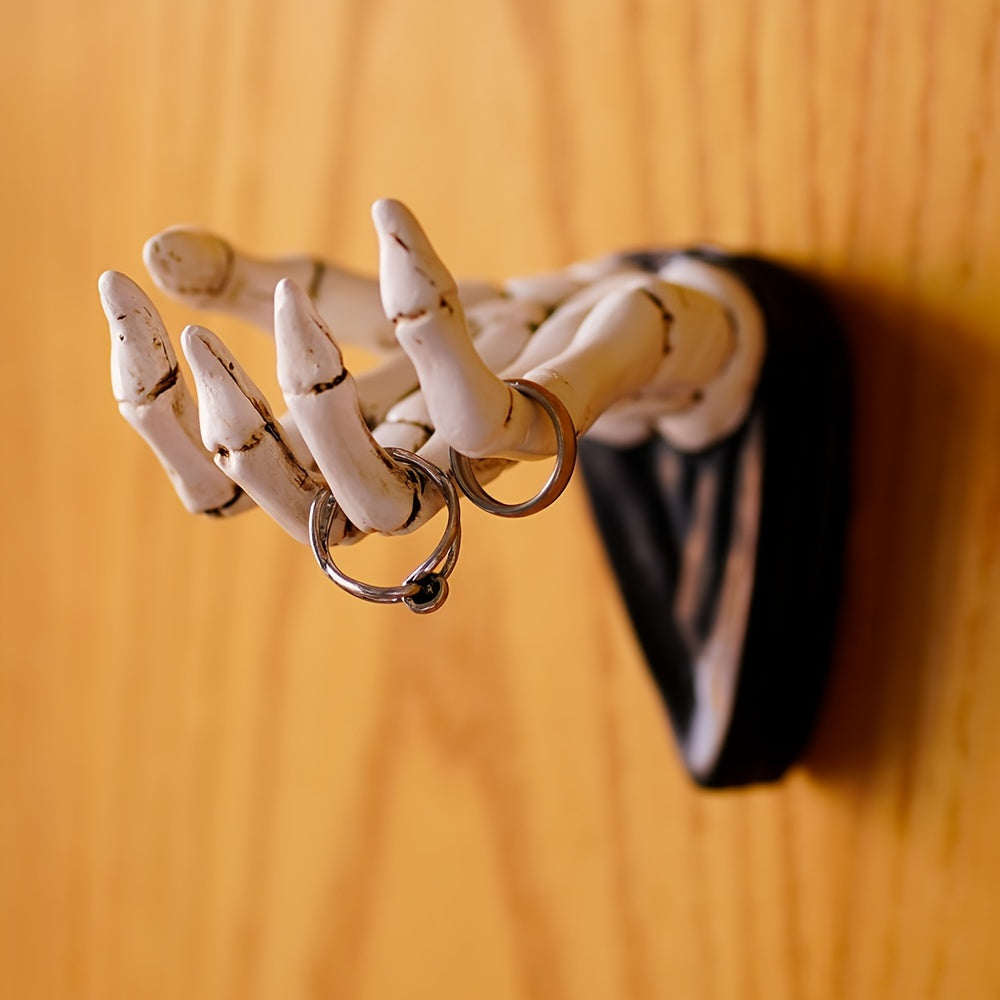 Gothic Skull Wall Hook Gothic Skull Hand Wall Hook - Durable 3D Skeleton Claw Design, Black and White Home Decor | Easy Install, Wall-Mounted Storage Box for Entryway or Living Room, Unique Skull Wall Decor