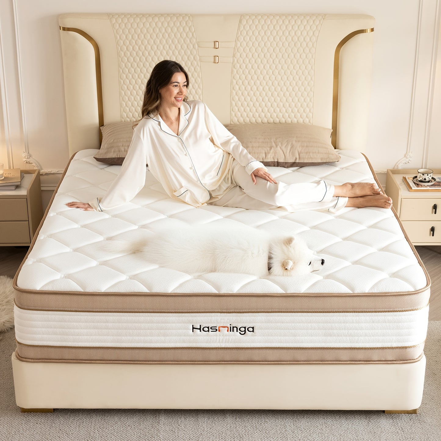 14 Inch Hybrid Medium Hardness Memory Sponge Mattress with Motion Isolation, Edge Support, Flame Retardant Protection, And Optimal Lumbar Support, Providing You with A Comfortable Sleeping Environment. Available In Full, Queen, And King Sizes