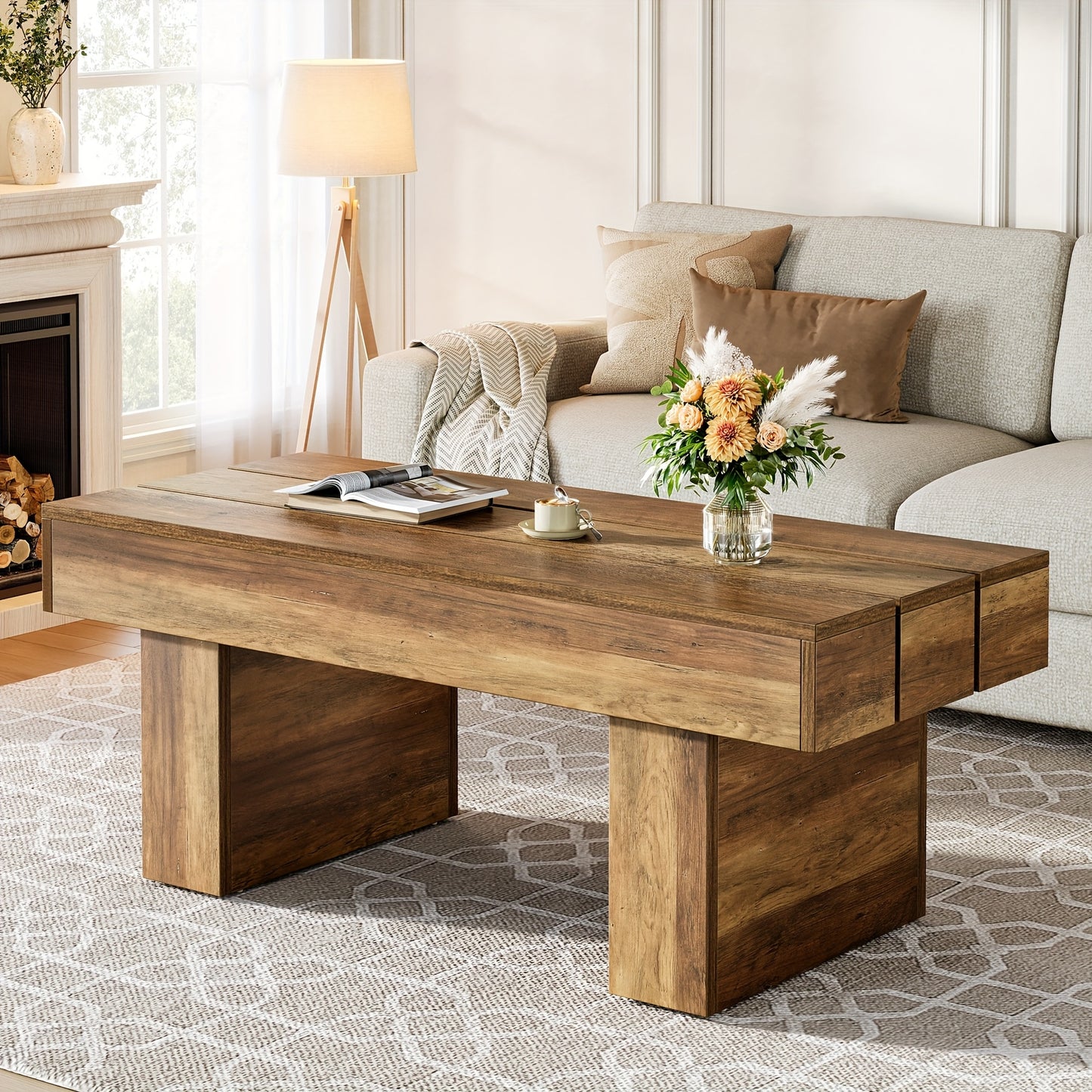 Office Reception Desk, Rectangle Coffee Table, 47.24\